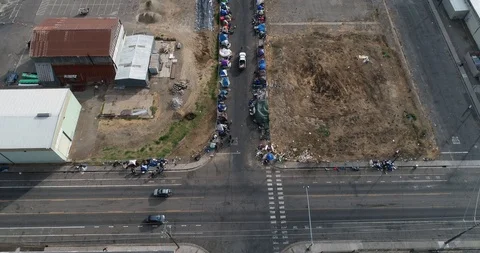 Homeless camp Stock Footage 96032223
