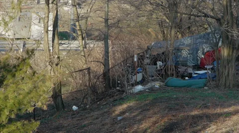 Homeless Encampment 動画素材 49244233