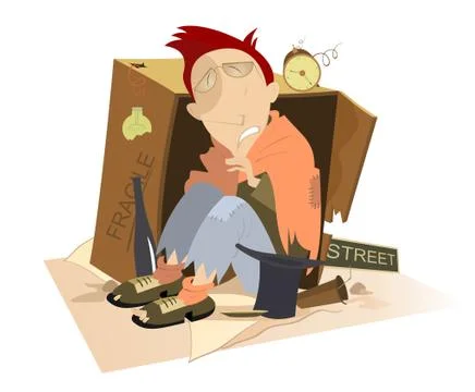 Homeless Stock Illustration