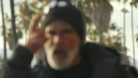 Homeless Man Flips Off Camera Stock Footage 11361761