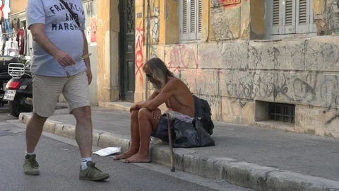 Homeless man Stock Footage