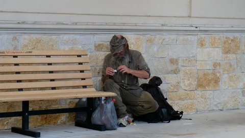 Homeless man Video stock 108605090