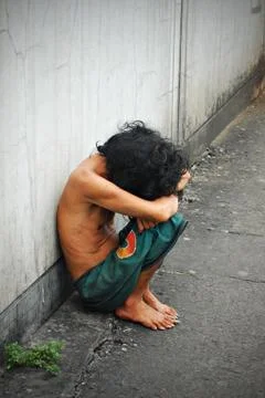 Homeless Man on a Street Stock Photos