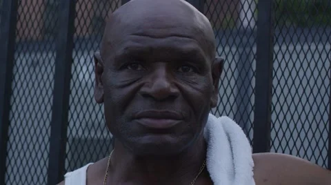 Homeless old man looking in the camera: poor man, beggar man, asking for charity Stock Footage 61951526