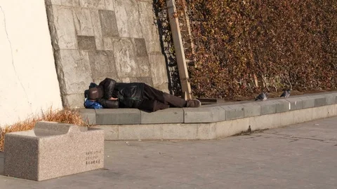 Homeless Person Stock Footage 100734517