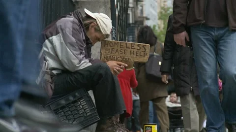 Homeless, Please Help - NYC Stock Footage