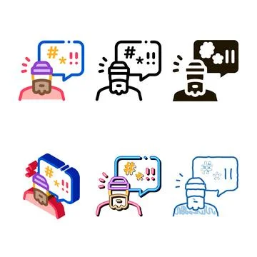 Homeless range swearing icon vector outline Stock Illustration
