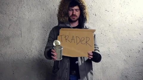 Homeless trader Stock Footage 20496691