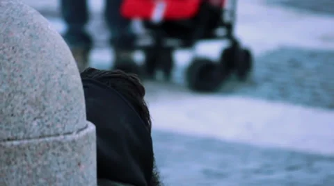 HOMELESS VERTICAL DOLLY Stock Footage 30369762