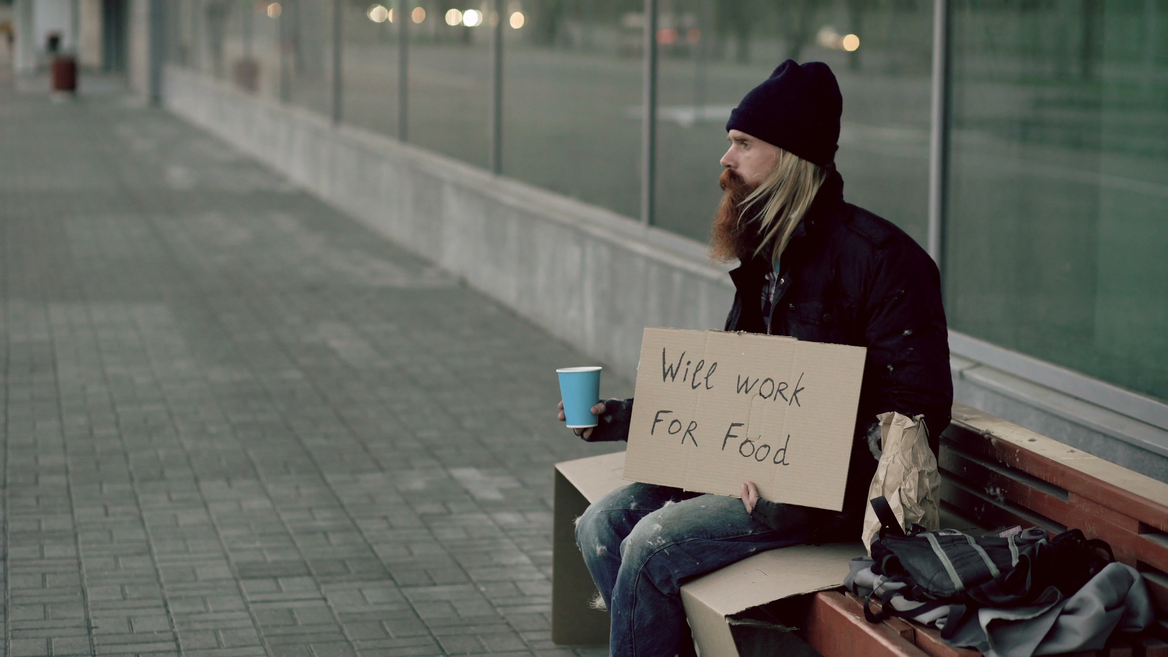 homeless people begging