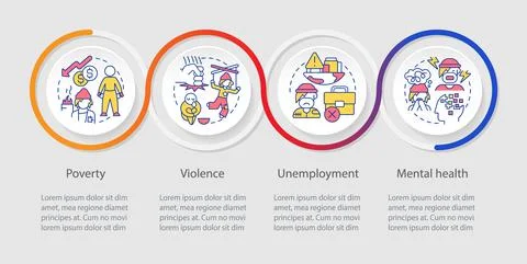 Homelessness causes loop infographic template 스톡 일러스트