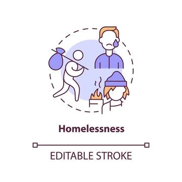 Homelessness concept icon Illustrazione stock