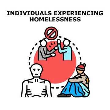 Homelessness problem, poverty, social exclusion, and human struggle concept Stock Illustration