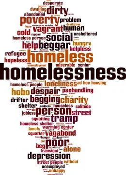 Homelessness word cloud Stock Illustration
