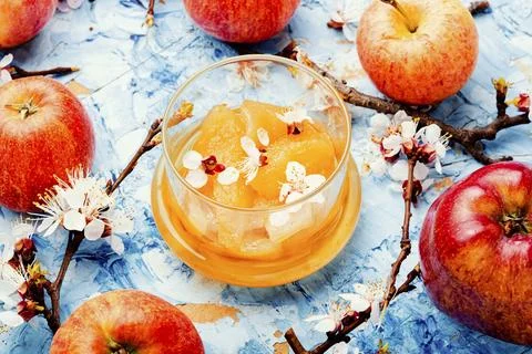 Homemade apple jam Stock Photos