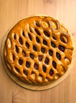 Homemade apple pie on the table. Stock Photos