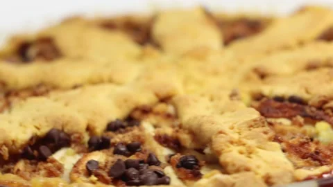 Homemade apple, plum and grape fruit cakes baked in the oven Stock Footage 139762162