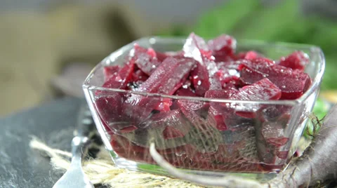 Homemade beetroot salad (not loopable) Stock Footage 39267754