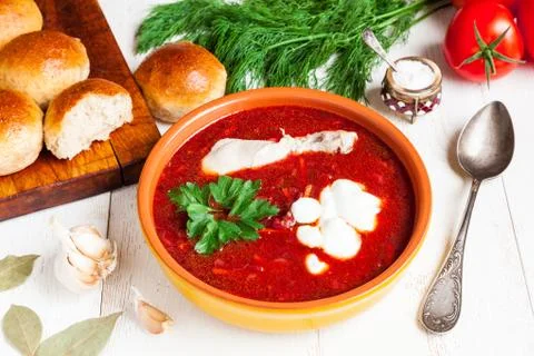 Homemade Beetroot Soup Stock Photos