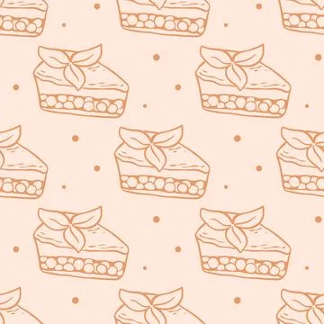 Homemade berry pie seamless pattern Illustrazione stock