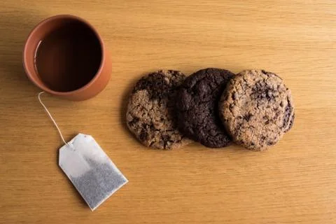 Homemade biscuits with a cup of tea Stock Photos