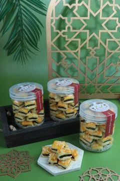 Homemade biscuits in a jar for Eid Fotos de archivo