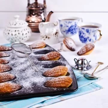 Homemade biscuits madeleines Stock Photos