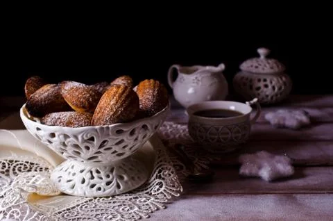 Homemade biscuits madeleines Stock Photos
