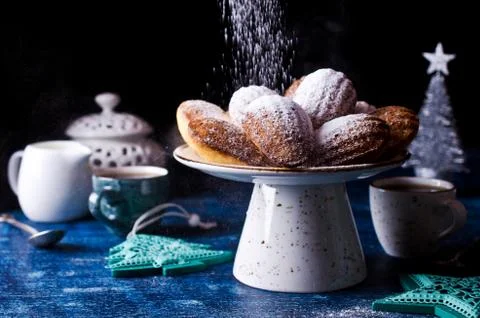 Homemade biscuits madeleines Stock Photos