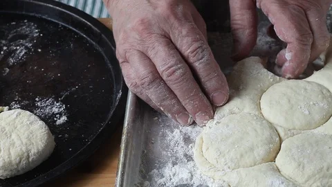 Homemade biscuits ready to bake Stock Footage 89347823