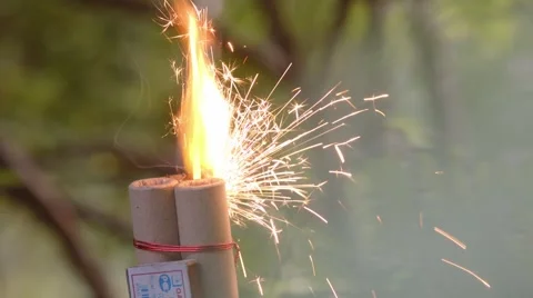 Homemade bomb explode close up Stock Footage 44448086