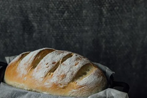 Homemade Bread in the Baking Dish. Selective focus Stock Photos
