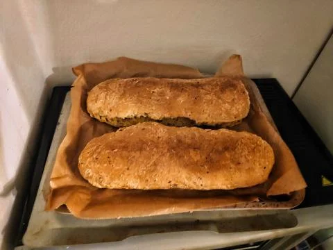 Homemade Bread on a Baking Tray 写真素材
