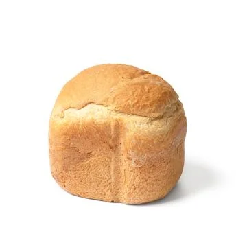 Homemade bread from bread machine isolated on white background Stock Photos