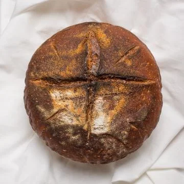 Homemade Bread with Cross Stock Photos