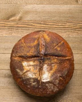 Homemade Bread with Cross Stock Photos