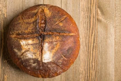 Homemade Bread with Cross Stock Photos