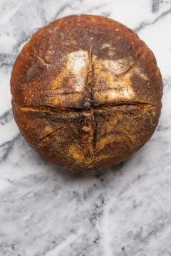 Homemade Bread with Cross Stock Photos