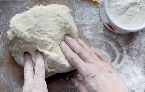 Homemade bread dough Stock Photos