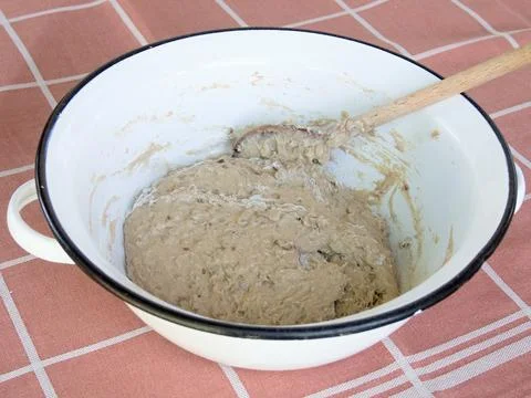 Homemade bread dough Stock Photos