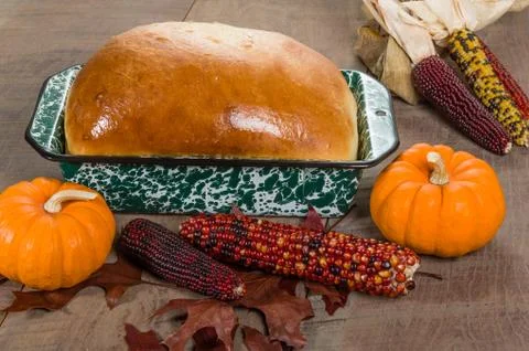 Homemade bread for fall dinner Stock Photos