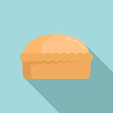 Homemade bread icon, flat style Stock Illustration
