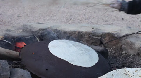 Homemade bread preparation in a Beduin Camp near the Mount Sinai, Egypt Stock Footage 39223142