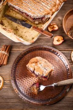 Homemade bread pudding Stock Photos