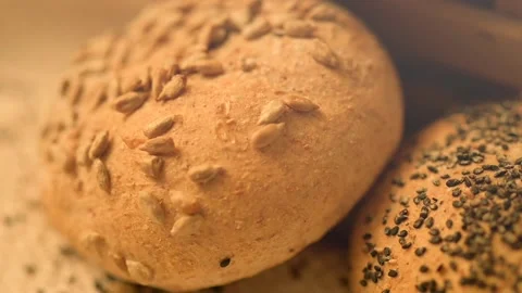 Homemade bread on a rustic background. Fresh Bakery. Freshly baked bread. Stock Footage 133441145