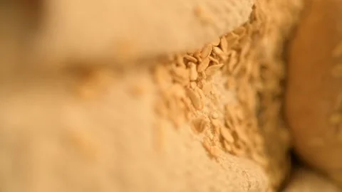 Homemade bread on a rustic background. Vertical video of fresh bread. Stock Footage 137358772