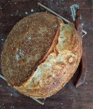 Homemade bread with seeds 스톡 사진