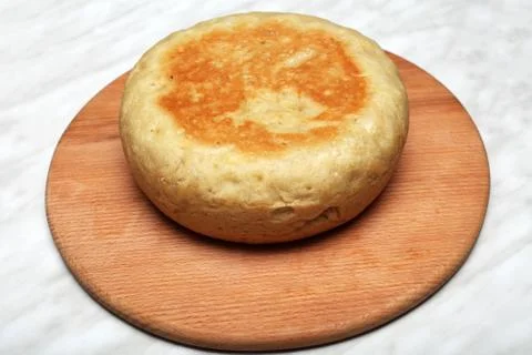 Homemade bread on the table with bacon Stock Photos