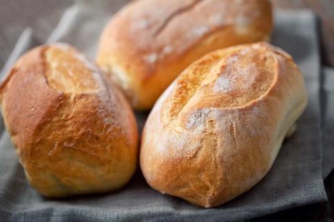 Homemade Bread on a Table. High quality photo. Stock Photos