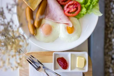 Homemade breakfast close up Stock Photos